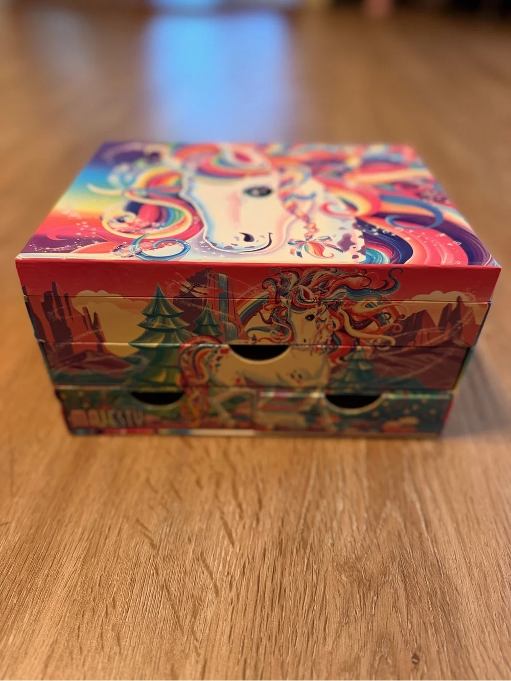 Lisa Frank Vintage Y2K Rainbow Unicorn Jewelry Organizing Cosmetic Box